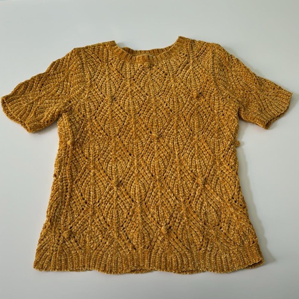 Ann Taylor LOFT Chenille short sleeve Bobble sweater Size Petite Small - Picture 3 of 10